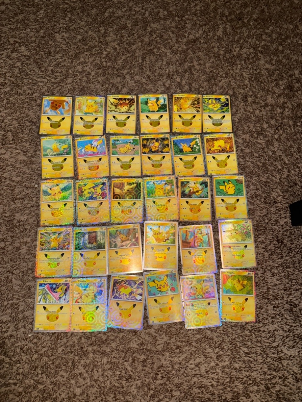 Pokemon 30th Anniversary Pikachu Holo Full Set 01-30 All